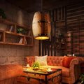 Erato - Hanging Wooden Wine Barrel Lamp